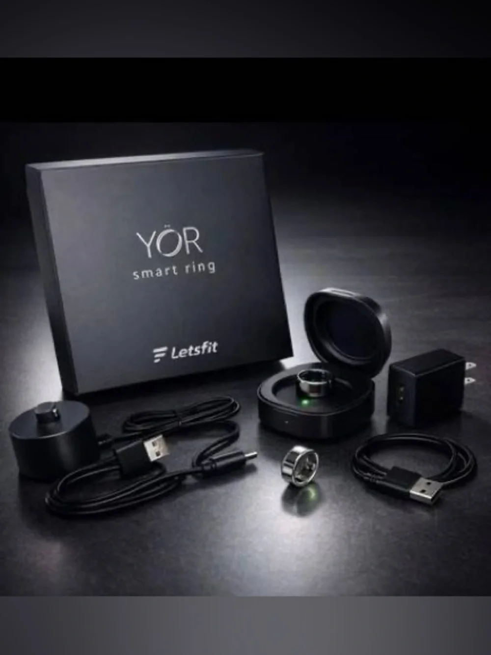 YÖR Smart Ring Deluxe with Portable Charging Case - SILVER